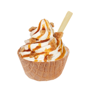 Sundae Extra Caramel Stroopwafel,Soft Ice Corner,Angelo,Good Choice;Klein 3,35 - Groot 3,85